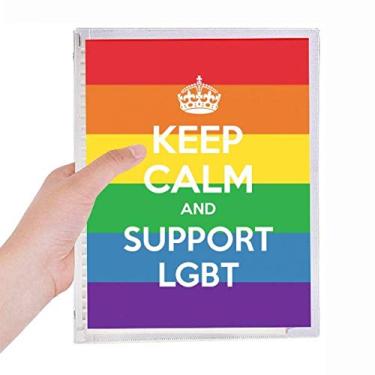 Imagem de Caderno LGBT com a bandeira dos bissexuais, folhas soltas, diário, recarregável, papelaria