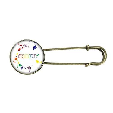 Imagem de LGBT Broche de metal retrô com bandeira de arco-íris para família Art Deco, presente moderno