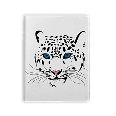 Imagem de Diário de capa macia branca com estampa de animal Art Déco, presente moderno