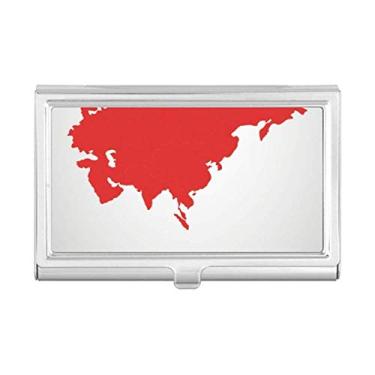 Imagem de Carteira vermelha com estampa de mapa da Ásia e porta-cartões
