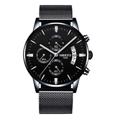 Imagem de Relógio Nibosi 2309 Preto Pulseira Malha de Aço