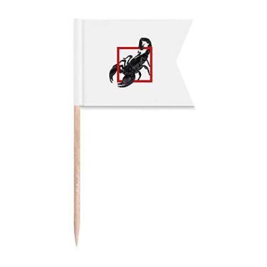 Imagem de Sinalizadores de palitos de insetos naturais Scorpion com marcação de rotulagem para bolo de festa, comida de queijo