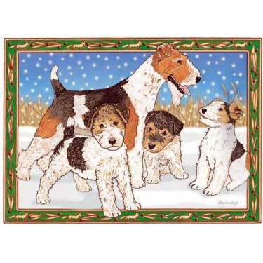 Imagem de Cartas de Natal Fox Terrier Wire: 10 Cartas de Feriado com Envelopes - ADORÁVEL!