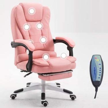 Imagem de Cadeira De Massagem Para Escritório, Cadeira Executiva Com Encosto Alto, Poltrona Para Casa Com Apoio Para Os Pés, Cadeira Reclinável Para Massagem Vibratória,Rosa,Hilarious123