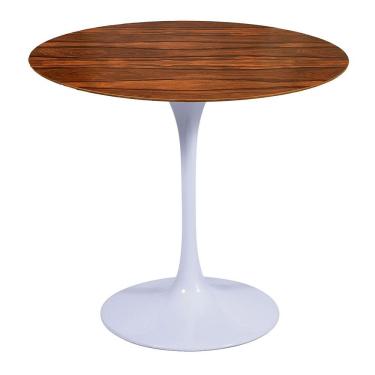 Imagem de Mesa Saarinen Redonda Pau Ferro 90cm - Base Branca