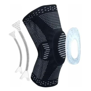 Imagem de Joelheira De Compressão Silicone E Haste Flexível Futebol Esportiva Musculação Tênis Cross Corrida-Unissex