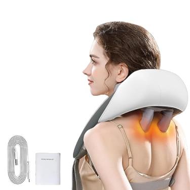 Imagem de Massageador Shiatsu Goletsure para Pescoço e Ombros com Calor – Alívio Instantâneo de Tensões Musculares, Design Ergonômico 5D, Ideal para Casa e Escritório (Cinza)