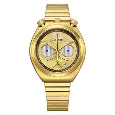 Imagem de Citizen Relógio masculino de quartzo Star Wars, aço inoxidável, Pulseira dourada, mostrador dourado, C-3PO