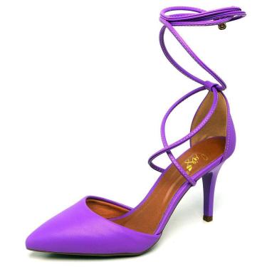 Imagem de Scarpin Ellas Online Salto Médio Bico Folha Napa Iris