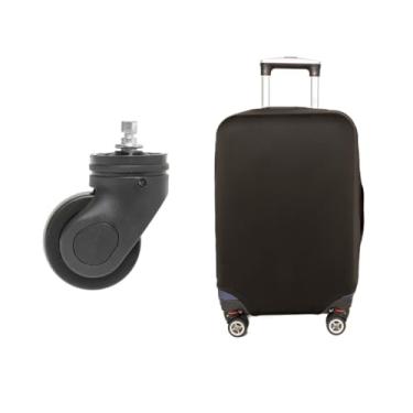 Imagem de Genérico - Capa de Mala com Rodinhas M (61 cm x 49 cm) - Rodinha de Mala 2 Rodas com Alça Telescópica Extensível - Preto - Sólido