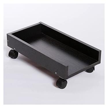 Imagem de GRFIT Suporte de CPU Suporte para PC Mainframe, Suporte de torre de PC móvel com rodas, carrinho de CPU com laterais protetoras com 4 rodas rodízios sob a mesa Suporte de torre de PC (Cor: Preto)