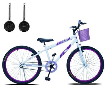 Imagem de Bicicleta Infantil Aro 24 Com Cestinha E Rodinhas Sem Marcha - Forss