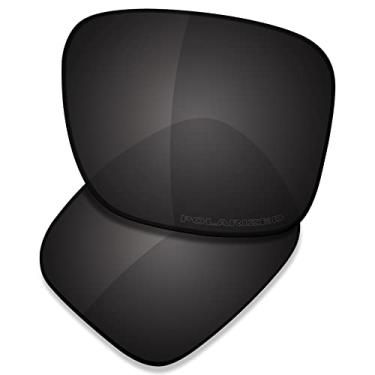 Imagem de SAUCER Lentes de reposição premium para óculos de sol Oakley Holbrook XL OO9417 de alta definição - preto carbono polarizado