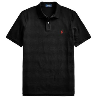 Imagem de Polo Ralph Lauren Camisa polo masculina de ajuste clássico, True Black, GG