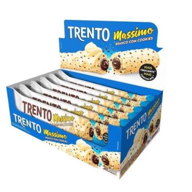 Imagem de Chocolate Trento Wafer Massimo Branco Com Cookies 30G - Embalagem Com