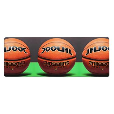 Imagem de Teclado de borracha extra grande com fundo de basquete, 30 x 80 cm, teclado multifuncional super espesso para proporcionar uma sensação confortável