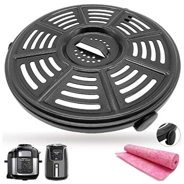 Imagem de Prato para fritadeira a ar de 21,5 cm para fritadeiras Ninja AF101 4QT AF161 AF150 XL 5,5 QT Air Fryer Grelha Premium Placa de Grelha para Grelha de Grelha para Panela de Pressão Ninja FD302 Foodi