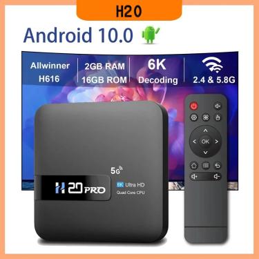 Imagem de H20 Smart TV Box Android 10.0 2GB 16GB 4K HD H.265 Media Player TV Box Android 3D Play Store Muito