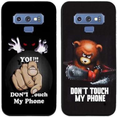Imagem de 2 peças Bear You Don't Touch My Phone impresso TPU gel silicone capa de telefone traseira para Samsung Galaxy All Series (Galaxy Note 9)