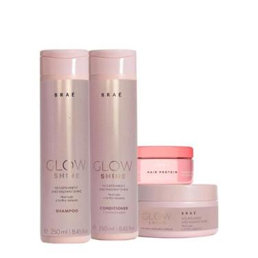 Imagem de Kit Brae Glow Shine Shampoo Condicionador Mascara E Hair Protein (4 Pr