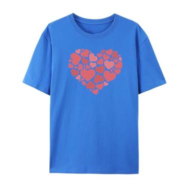Imagem de Camiseta Love Graphic para amigos Love Funny Graphic para homens e mulheres para o amor, Azul, XXG