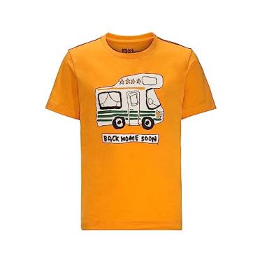 Imagem de Jack Wolfskin Camiseta Wolf & Van para meninos, laranja pop