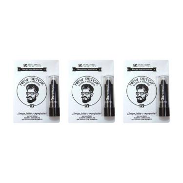 Imagem de Retok para barba e bigode anaconda 3g-preto-kit c/3un
