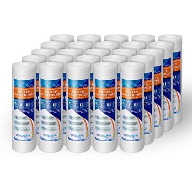 Imagem de Cartucho de filtro de água Grooved Sediment da Ronaqua, 25,4 cm x 6,3 cm, quatro camadas de filtração, remove areia, sujeira, seda, ferrugem, feito de polipropileno (pacote com 25, 5 microns)