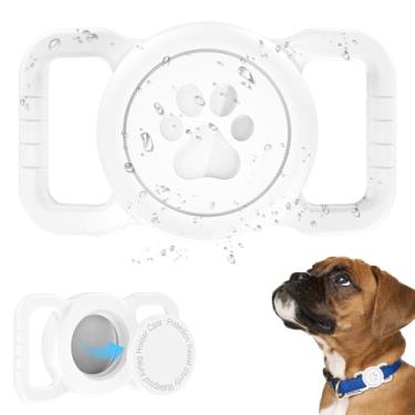 Imagem de SANKALA Suporte para coleira AirTag, [1 unidade] à prova d'água para cães AirTag, capa de silicone para proteção total contra perda, suporte para Apple Air Tag para coleira de animais de estimação -