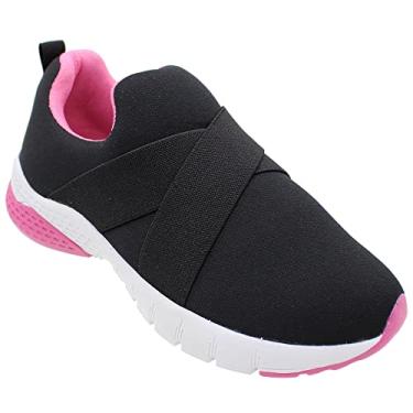 Imagem de Gibizinho, Tênis Infantil Gibizinho S/Cadarço Preto Rosa Cor:Preto;Tamanho:22;Genero:Feminino
