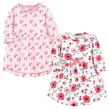 Imagem de Touched by Nature Vestidos femininos de manga comprida de algodão orgânico tamanho único, Bebê infantil coral jardim manga comprida, 3-6 Meses