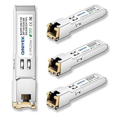 Imagem de [Pacote com 4] Transceptor SFP+ para RJ45 1,25/2,5/5/10G, módulo SFP+ de cobre, Cat.6a/7, até 30m, para Cisco SFP-10G-T-S, MikroTik S+RJ10, Ubiquiti UF-RJ45-10G, Netgear AXM765, Netgear, TT P-Link