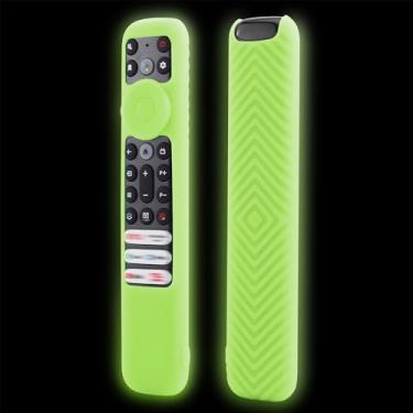 Imagem de JCMOYUTY RC923 Capa para controle remoto TCL RC902V RC902V FMR1 / RC813 FMB1 / RC923 (2023) TCL Q6 Q7 QM8 S4 S3 Series Google TV controle remoto silicone verde manga brilha no escuro