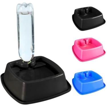 Imagem de Bebedouro Caes Automatico Garrafa Pet Cachorro Gato Pequeno Grande 450ml 900ml (Preto, 450ml)