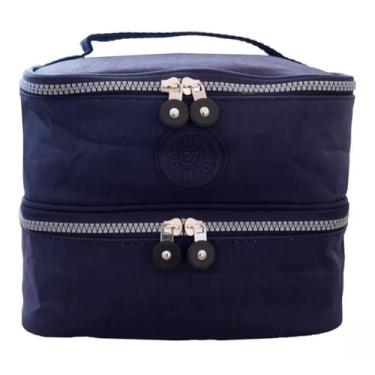 Imagem de Bolsa Lancheira Térmica 2 Compartimentos Quente E Frio (Azul Marinho)