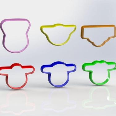 Imagem de Cortador Kit Super Wings 6 Modelos Contornos Tamanho 5,5cm