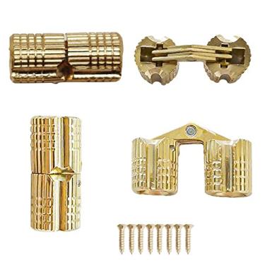 Imagem de Dobradiças de barril de latão invisível de 8 mm, ângulo de abertura de 180 graus para caixa de joias faça você mesmo, 4 peças