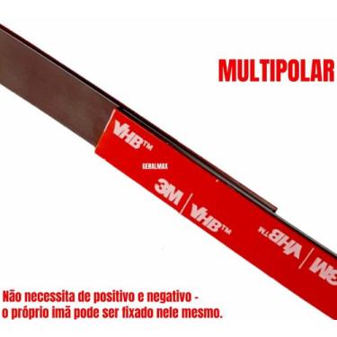 Imagem de Fita Imã Magnética Perfil Magnético com Adesivo 3M 14x2mm - 8 metros -