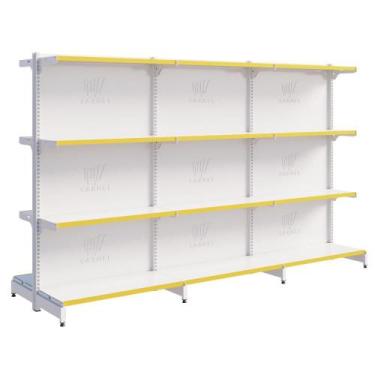 Imagem de Gôndola De Centro Para Mercado 1 Inicial E 2 Continuações 1,37m Bandej