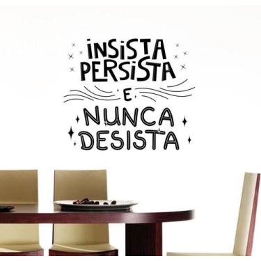 Imagem de Adesivo Decorativo De Parede Frase Insista, Persista - Gaudesivos