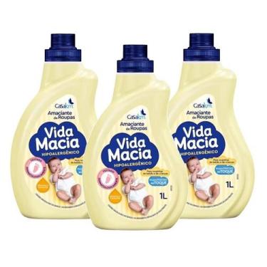 Imagem de kit 3 Amaciante Diluido Vida Macia Glicerina e Camomlla 1l