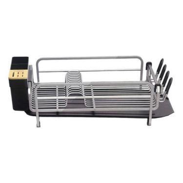 Imagem de Escorredor De Louca Aluminio Completo 12 Pratos 53x35x17cm - Member'S 