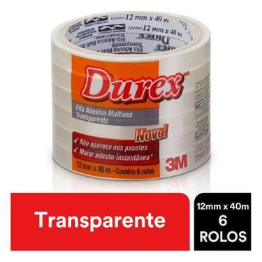 Imagem de Durex Fita Adesiva 12MM X 40M 6 Rolos - 3M