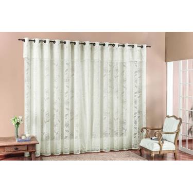 Imagem de Cortina Luna Varão Simples 3,00m x 2,50m Renda Palha - Roseli Jordão P