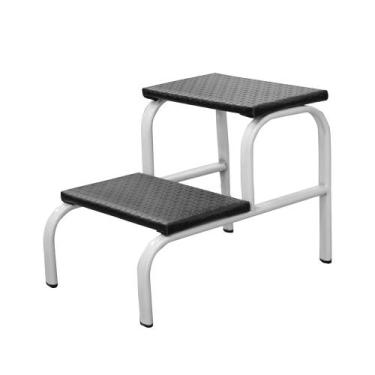 Imagem de Escadinha Multiuso 2 Degraus Para Obeso Piso em MDF Com Emborrachado A