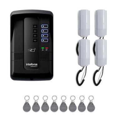 Imagem de Kit Porteiro Eletrônico Coletivo Intelbras 4 Pontos Com Monofone e Tag