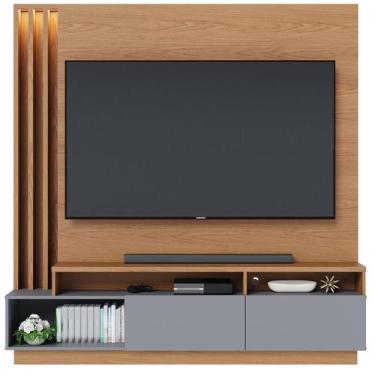 Imagem de Estante Home Theater Humaita Freijó Cinza Acetinado - Colibri