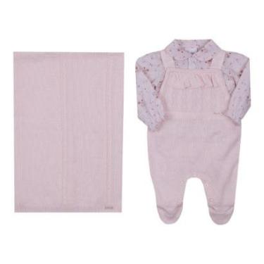 Imagem de Saída Maternidade Bebê Menina 3Pçs Malha Tricô Paraiso 16151-Feminino