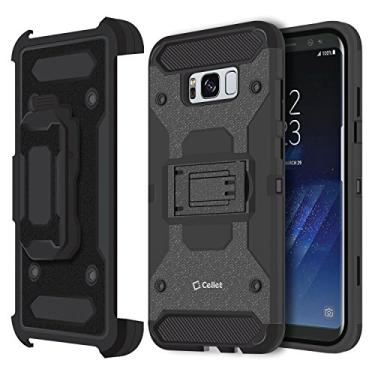 Imagem de Cellet Capa combo resistente com coldre/capa de coldre e suporte para Samsung Galaxy S8 Plus - Cinza