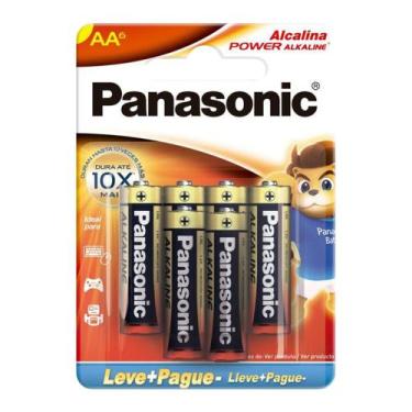 Imagem de Pilha Panasonic Alcalina AA Pequena 1,5V Leve 6 Pague 5 Unidades, Leve